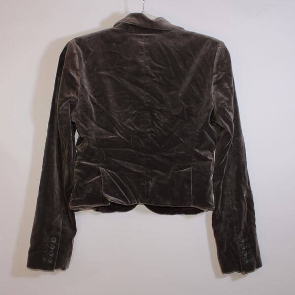Express Design Studio Gray Velvet Button Up Blazer Size 6 - Picture 2 of 4